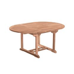 Möbilia Gartentisch ausziehbar rund Teak natur Ø120/170x75 cm