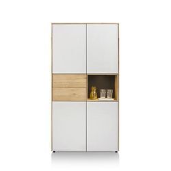 XOOON Darwin Schrank Eiche/Holzwerkstoff Braun/Weiß + LED 205x100x42 cm