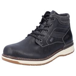 Winterboots RIEKER, Herren, Gr. 42, schwarz (schwarz, grau), Lederimitat, Textil, sportlich, Schuhe, Schnürboots, Winterstiefelette, TEX-Membran, mit Innenreißverschluss