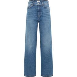 Weite Jeans MUSTANG "Style Luise Wide" Gr. 31, Länge 32, 585 mittelblau Damen Jeans