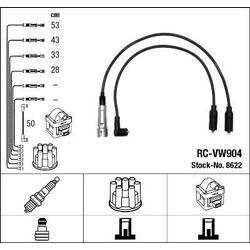 NGK Zündleitungssatz schwarz für SKODA VW SEAT AUDI LAMBORGHINI BENTLEY N100702.10 N100502.02 N10050206 8622