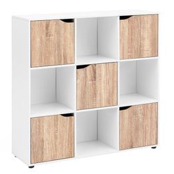 FineBuy Standregal MASSA Bücherregal mit 9 Fächern Sideboard Würfelregal Kommode