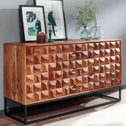 Sideboard FineBuy Kommode 145x81x45 cm Holz Massiv Anrichte Modern Standschrank