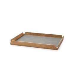 LindDNA - Airy Teak Tablett Square M, Teak / Nupo light grey