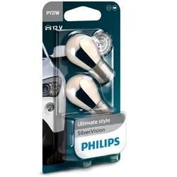 PHILIPS PY21W Silver 21W (2 Stk.) Glühlampe, Blinkleuchte,Glühlampe 12V für SKODA MITSUBISHI VW YAMAHA DACIA PEUGEOT SEAT LAND ROVER (SVW) AUDI BAIC M