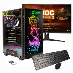 HYRICAN Gaming-PC-Komplettsystem "Rockstar SET02369" inklusive 27" Curved Monitor AOC C27G2ZEBK, E (A-G), Computer-Komplettsysteme, schwarz, Microsoft Windows 11 Home (64 Bit), 16 GB RAM 1000 GB SSD