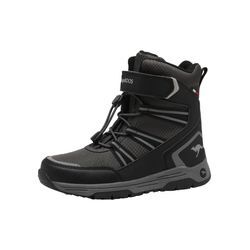 Winterstiefel KANGAROOS "K-MJ Eldora EV RTX", Damen, Gr. 28, schwarz (jet schwarz, steel grau), Textil, Synthetik, sportlich, Schuhe, Snowboots, Winterboots, Winterschuhe, wasserdicht, gefüttert