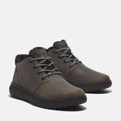 Schnürboots TIMBERLAND "HUDSON ROAD MID LACE UP CHUKKA BOOT" Gr. 41,5, grau (dunkelgrau full grain) Damen Schuhe Winterstiefel, Schnürstiefel, Winterschuhe