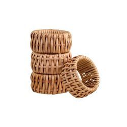 Chic Antique Serviettenring 4er-Set aus Rattan, H3/D5,5 cm, natur