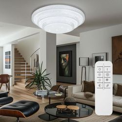 Globo - Deckenlampe dimmbar mit Fernbedienung, Smart led Deckenleuchte, App-Sprachsteuerung, Nachtlichtfunktion, 30W 2300lm warmweiß- kaltweiß, DxH