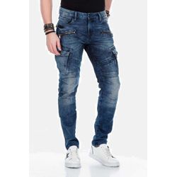 5-Pocket-Jeans CIPO & BAXX "Jeans", Herren, Gr. 30, Länge 32, blau, 98% Baumwolle;2% Elasthan, unifarben, casual, slim fit lang, Jeans