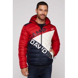 Steppjacke CAMP DAVID, Herren, Gr. L, rot (flight rot), Steppware, Obermaterial: 100% Polyamid, colorblocking, casual, regular fit taillenbedeckt, ohne Ausschnitt, Langarm elastischer Bund, Jacken, mit Colour-Blocking und Rücken-Print