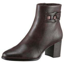 Stiefelette MARCO TOZZI Gr. 37, braun Damen Schuhe Blockabsatz, Businessschuh, Ankleboots mit Schmuck-Zierriegel