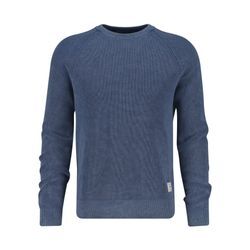 Rundhalspullover GANT "WASHED RIB C-NECK" Gr. XXL, blau (vintage blau), Herren, Strick, Obermaterial: 100% Baumwolle, Pullover, in verwaschener Optik