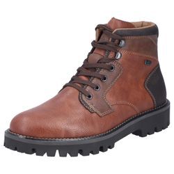 Winterstiefelette RIEKER, Herren, Gr. 40, braun (cognac), Lederimitat, Textil, klassisch, Schuhe, Schnürboots, Outdoorboots, Winterboots mit riekerTEX-Membran