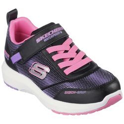 Sneaker SKECHERS "DYNAMIC TREAD" Gr. 31, schwarz (schwarz, rosa), Kinder, Lederimitat, Textil, Schuhe, Freizeitschuh, Klettschuh mit glänzendem Textileinsatz