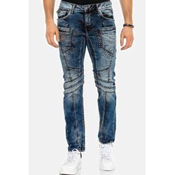 Straight-Jeans CIPO & BAXX "Jeans" Gr. 30, Länge 34, blau (dunkelblau) Herren Jeans