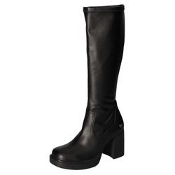 Stiefel MUSTANG SHOES Gr. 40, XS-Schaft, schwarz Damen Schuhe Plateaustiefel, Stretchstiefel, Langschaftstiefel mit Blockabsatz