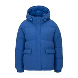 Steppjacke UNITED COLORS OF BENETTON Gr. S (36), blau, Damen, Web, Obermaterial: 100% Polyester. Wattierung: 80% Daunen, 20% Federn, unifarben, Jacken