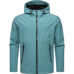 Softshelljacke RAGWEAR "Shellwie Warm", Herren, Gr. L (52), blau (ocean), Obermaterial: 92% Polyester, 8% Elasthan, Innenfutter: 100% Polyester, sportlich, gerade hüftbedeckend, hoch geschlossener Ausschnitt, Langarm Ärmel ohne Ärmelschlitz elastischer Bund, Jacken, wasserdichte Herren Übergangsjacke mit großer Kapuze