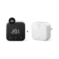 tado° X Starter Kit mit Smartes Thermostat für Fußbodenheizung und Einzelraumsteuerung - 3er-Set & Bridge + gratis Auto-Assist