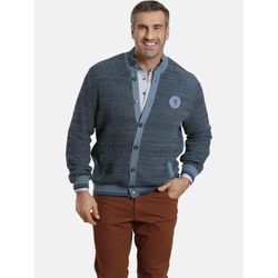 Strickjacke CHARLES COLBY "Strickjacke DUKE ODOI", Herren, Gr. XXL, blau (blau gemustert), Obermaterial: 50% Baumwolle CO. 50% Polyacryl PAN., gemustert, klassisch, normal, Strickjacken