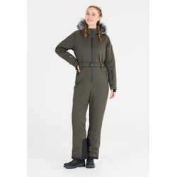 Skianzug WHISTLER "Courtney" Gr. 36, grau (dunkelgrau), Damen, 94% Polyester, 6% Elasthan, unifarben, Sportanzüge, mit wind- und wasserdichtem Funktionsmaterial