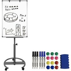 Froadp - Whiteboard Flipchart Ständer mit Rädern Höhenverstellbar Beschreibbar Trocken Abwischbar Magnetisch 90x60cm Mobiles Magnettafel (Typ a)