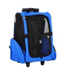 Hundetrolley Transporttasche Tragetasche 2-in-1 Haustierrucksack Blau