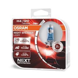 OSRAM NIGHT BREAKER® LASER H4 Duobox Glühlampe, Fernscheinwerfer,Glühlampe, Nebelscheinwerfer,Glühlampe, Hauptscheinwerfer 12V 64193NL-2HB