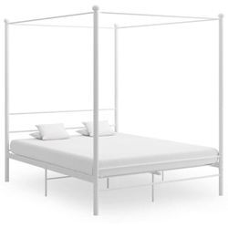 Maison Chic - Himmelbett Doppelbett Bett für Schlafzimmer Weiß Metall 160x200 cm DE79255