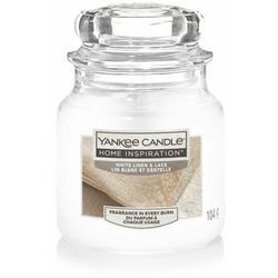 Duftkerze Kleines Glas White Linen & Lace 104 g weiß Duft Kerze - Yankee Candle