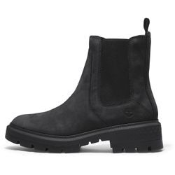 Chelseaboots TIMBERLAND "CORTINA VALLEY MID CHELSEA BOOT" Gr. 41, schwarz, Leder, Schuhe, Stiefelette, Winterschuhe, Ankle Boots, Topseller