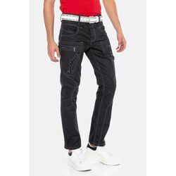 Regular-fit-Jeans CIPO & BAXX "Jeans", Herren, Gr. 29, Länge 32, schwarz, 87% Baumwolle;11% Polyester;2% Elasthan, unifarben, casual, regular fit lang, Jeans, in Regular-Fit, CD-193