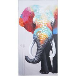 Wandbild Elefant ii, 100% handgemaltes Ölgemälde Gemälde xl, 140x70cm