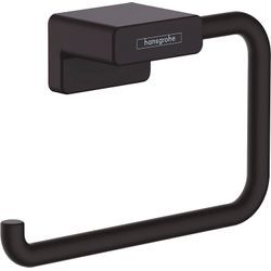 Toilettenpapierhalter HANSGROHE "AddStoris", schwarz (mattschwarz), B:14,1cm H:7,7cm L:4cm, Metall, Toilettenpapierhalter