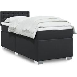 Torana - Boxspringbett mit Matratze Schwarz 100x200 cm Kunstleder