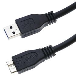 Cablemarkt - Hochgeschwindigkeits-USB-Kabel mit usb 3.0-Stecker Typ a auf MicroUSB-Stecker Typ b, 1 m, schwarz