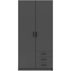 Kleiderschrank INOSIGN "Sprint Drehtürenschrank, Aufbewahrung Kasten Schrank Stauraum", schwarz, B:98,5cm H:200,4cm T:49,8cm, Spanplatte, Schränke, Breite 98,5/147 oder 195,5 cm, je mit Einlegeböden und Kleiderstange