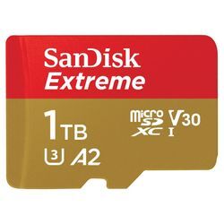 SANDISK Speicherkarte "microSDXC Extreme", rot (gold, rot), 1000 GB, Speicherkarten