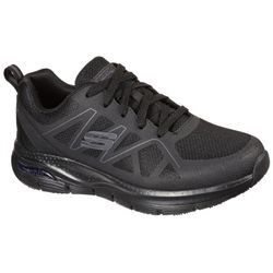 Berufsschuh SKECHERS "ARCH FIT SR" Gr. 42, schwarz, 42, Textil, Lederimitat, Schuhe, Schnürschuh für Gastronomie,Pflege mit gepolstertem Schaftrand