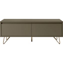 Lowboard SALESFEVER, grau (grau, gold), B:120cm H:45cm T:40cm, MDF, Metall, Sideboards, Kommode mit Klappendämpfe, Hairpin Beinen