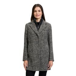 Wolljacke GIL BRET "Gil Bret Wollmantel mit abnehmbarem Westenteil", Damen, Gr. 38, braun (taupe, schwarz), Bouclu00e9, Obermaterial: 32% Baumwolle, 27% Polyester, 18% Wolle, 18% Polyacryl, 5% diverse Faserarten. Futter: 100% Polyester., sportlich, tailliert, Jacken