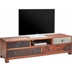 Lowboard HOME AFFAIRE, bunt (braun, bunt), B:150cm H:40cm T:40cm, Sideboards, Kommode mit Metallfronten, Breite 150 cm