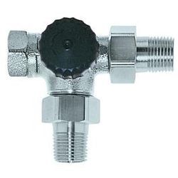 Heimeier Thermostat-Dreiwege-Ventilunterteil 4151-02.000 Rp 1/2xR 1/2, links, Schraubnippel 1/2", Rotguss vernickelt