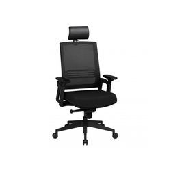 Bürostuhl Ergonomisch Drehstuhl Stoff Schwarz Chefsessel Kopfstütze Büro Sessel