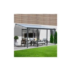 HOME DELUXE Terrassenüberdachung SOLIS - 618 x 303 x 226 / 278 cm Grau