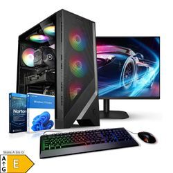 PC Set Gaming mit 23.8 Zoll TFT Total V AMD Ryzen 5 5500, 16GB DDR4, NVIDIA RTX 4060 8 GB, 500GB SSD, 1TB SSD, Windows 11