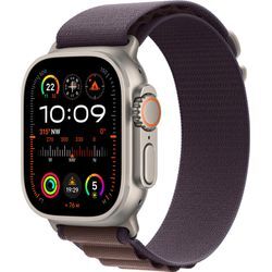 Smartwatch APPLE "Watch Ultra 2 Titanium" Smartwatches Gr. 49mm, Cellular, L, Alpine Loop, grau (indigo) Alpine Loop