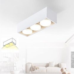 Gbly - Deckenleuchte Aufputz led Deckenspots - Weiß Deckenstrahler Modern Aufbaustrahler mit 3 Flammig Schwenkbar Aufbauspot Eckig Warmweiß 3x5W GX53